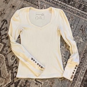 Rare vintage free people sweetheart button cuff thermal